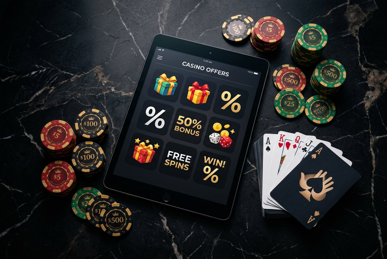 Graphic representation of different casino bonus types
