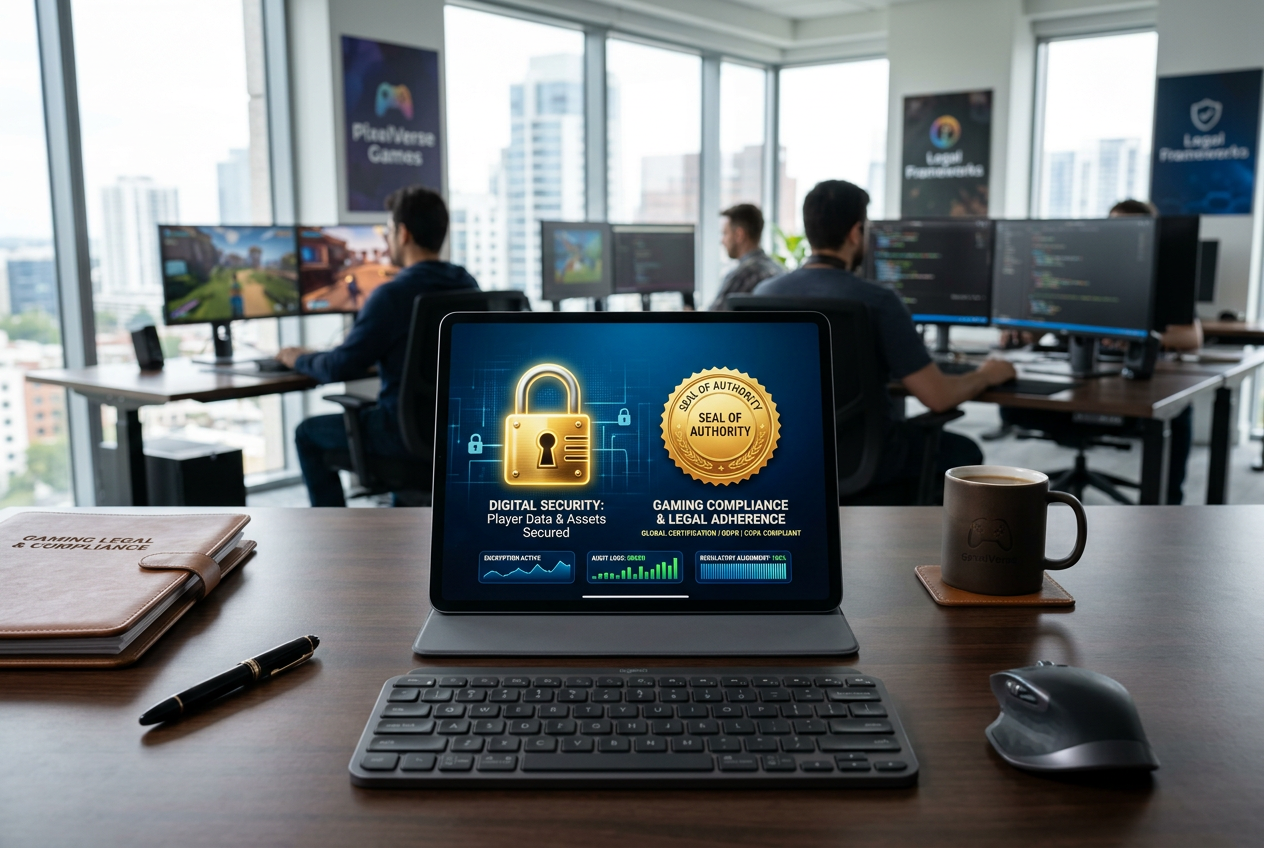 Σύμβολα ασφάλειας και νομιμότητας για online τυχερά παιχνίδια.